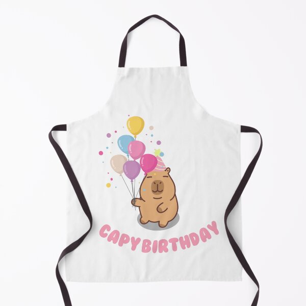 Item preview, Happy Birthday Capybara Capybirthday with balloons designed and sold by luckyhue.