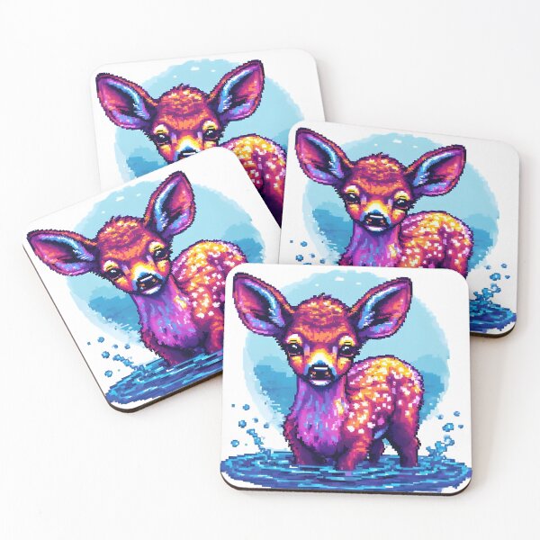 Item preview, Fawn Pixel Art in Water designed and sold by Glitch Beast Pixel Art.