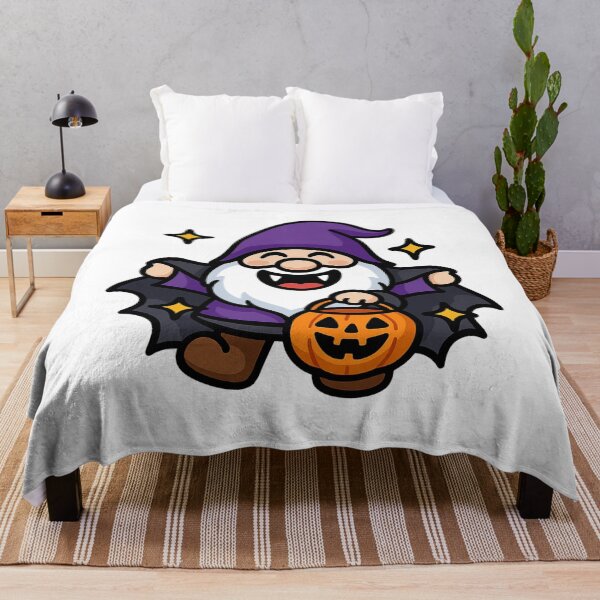 Item preview, Laughing Vampire Gnome with Pumpkin Candy Bucket T-Shirt - Cute Halloween Design designed and sold by PrintCreations9.