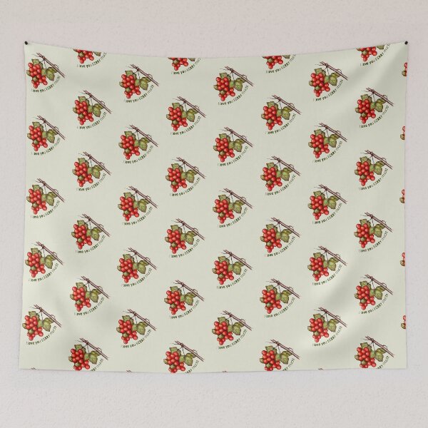 Item preview, I Love You BERRY Much, With Artwork of Red Berries and Leaves designed and sold by JoyfulWhimsy.