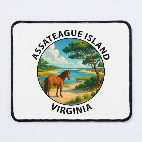 Item preview, Assateague Island Virginia Travel Poster – Wild Horses & Coastal Landscape USA designed and sold by inkNext.