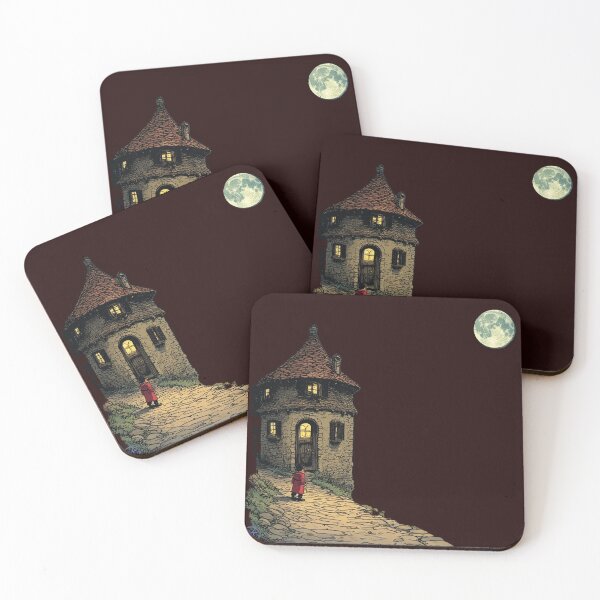 Item preview, Moonlit Cottage Path – Fantasy Night Illustration by NegarTv Design designed and sold by NegarTv Designs.