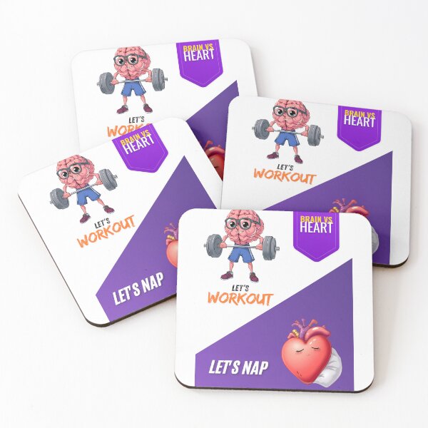 Item preview, Brain vs Heart – Workout vs Nap Funny Poster designed and sold by Red White Blue Studio.