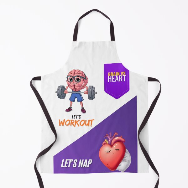 Item preview, Brain vs Heart – Workout vs Nap Funny Poster designed and sold by Red White Blue Studio.