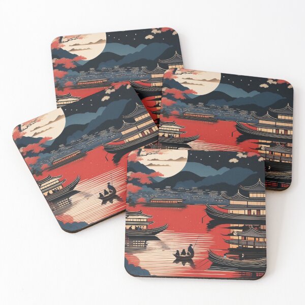 Item preview, Fireworks Over Kyoto – Japanese Ukiyo-e Night Scene designed and sold by Vandy Fullam.