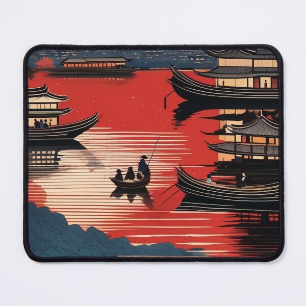 Item preview, Fireworks Over Kyoto – Japanese Ukiyo-e Night Scene designed and sold by Vandy Fullam.