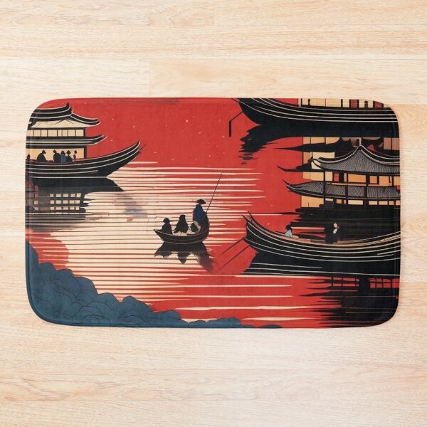 Item preview, Fireworks Over Kyoto – Japanese Ukiyo-e Night Scene designed and sold by Vandy Fullam.