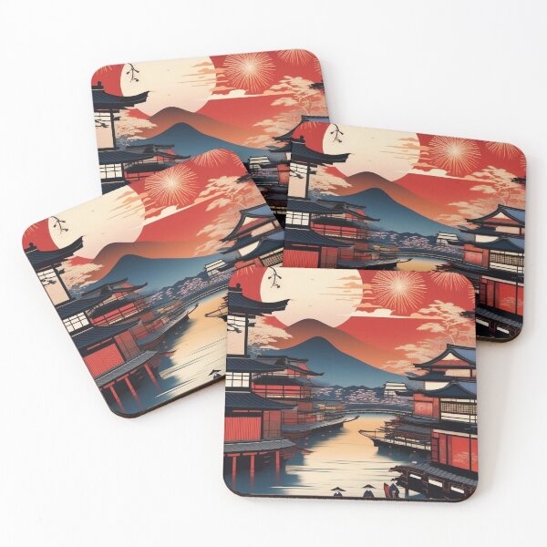 Item preview, Lantern Boats and Fireworks – Edo Period Ukiyo-e Print designed and sold by Vandy Fullam.