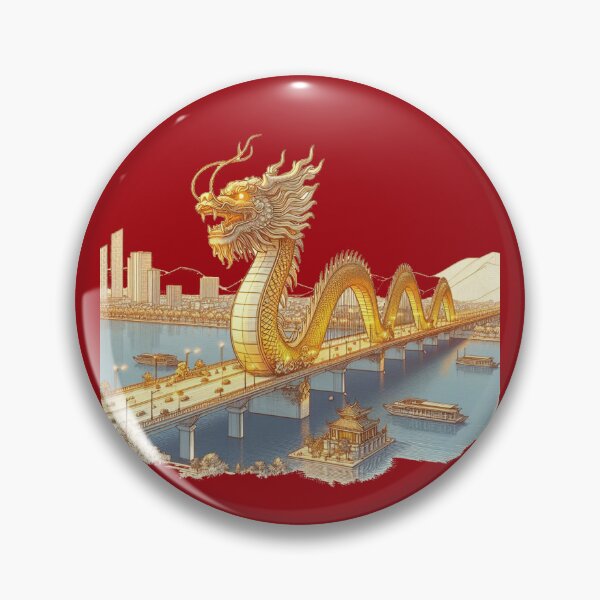 Item preview, Golden Dragon Bridge Vietnam 3D Sketch, designed and sold by PaintMeWorld.