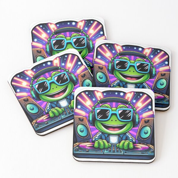 Item preview, Frog DJ Spinning Beats at Rave designed and sold by prabhuji.