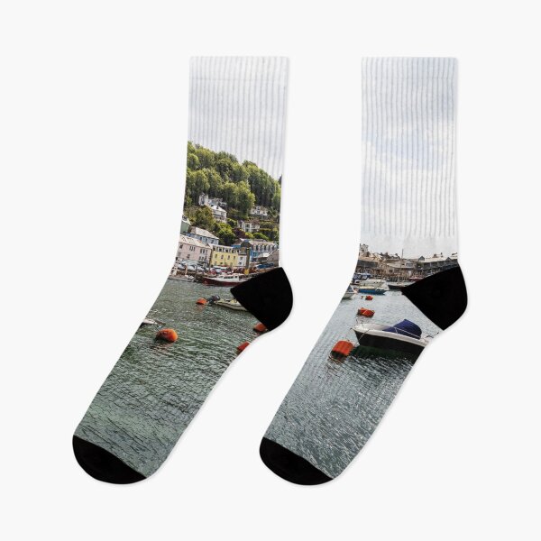 Item preview, Sunny Looe Harbor with Boats and Hillside designed and sold by Paul Thompson Photography.
