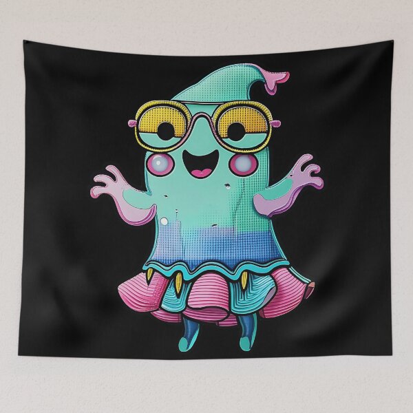 Item preview, Colorful Cute Ghost with Glasses Art designed and sold by ArtDesignTp.