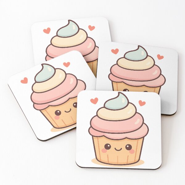 Item preview, Cute Kawaii Cupcake - Smiling Pastel Dessert designed and sold by istoriadesign.