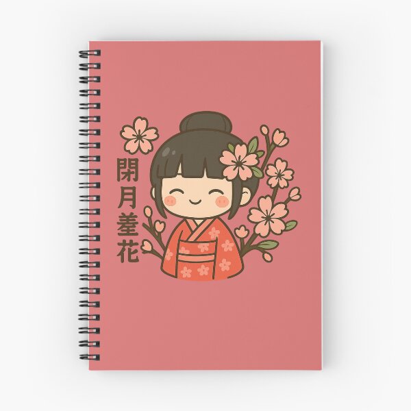 Item preview, "Chibi Kimono Girl with Sakura – Biyue Xiuhua" designed and sold by SiseonStudio.