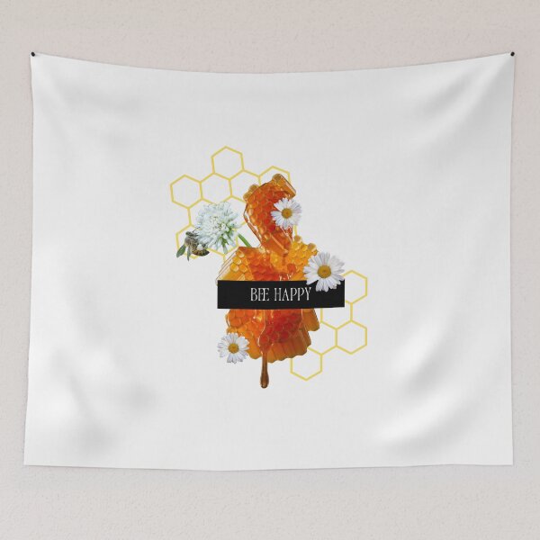 Item preview, Bee Happy Honeycomb & Beekeeper Inspired Design collage  designed and sold by luckyhue.