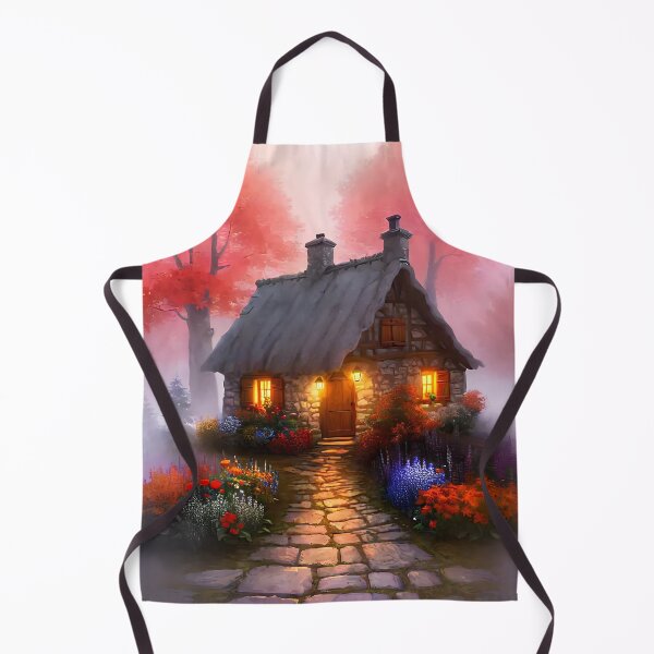 Item preview, Foggy whimsical Autumn cottage garden designed and sold by Khala.