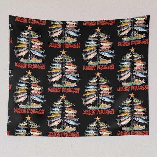 Item preview, Merry Fishmas Christmas Tree Fish Funny Fishing designed and sold by ValerieJensen.