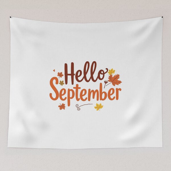 Item preview, Hello September Autumn Quote Design designed and sold by Pixel--Threads.