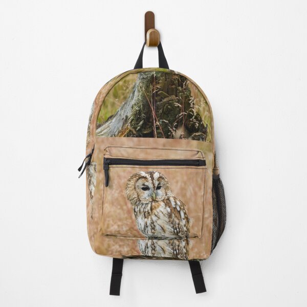 Item preview, Tawny owl - Strix aluco- on a tree stump designed and sold by Andrew Fletcher Photography.