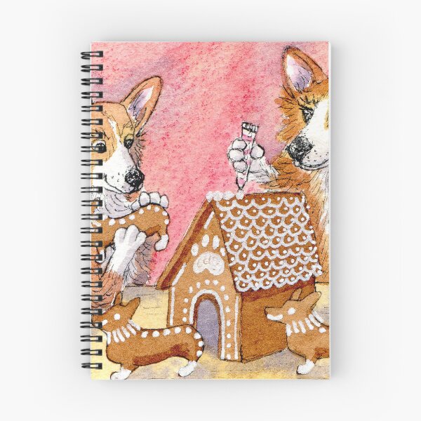 Item preview, A Welsh corgi dog and friend made a gingerbread kennel every year designed and sold by SusanAlisonArt.