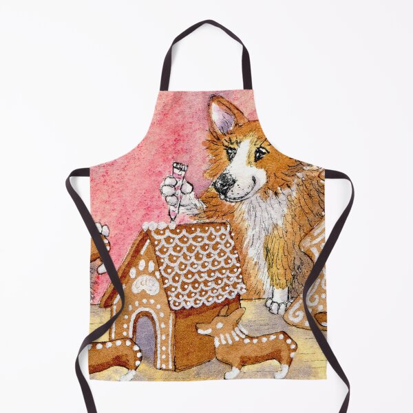 Item preview, A Welsh corgi dog and friend made a gingerbread kennel every year designed and sold by SusanAlisonArt.