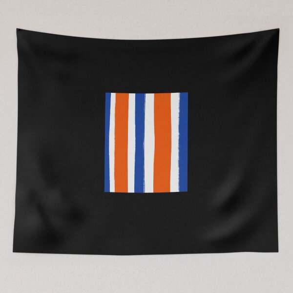 Item preview, Cobalt Blue And Orange Stripes Freehand designed and sold by helfenbart.