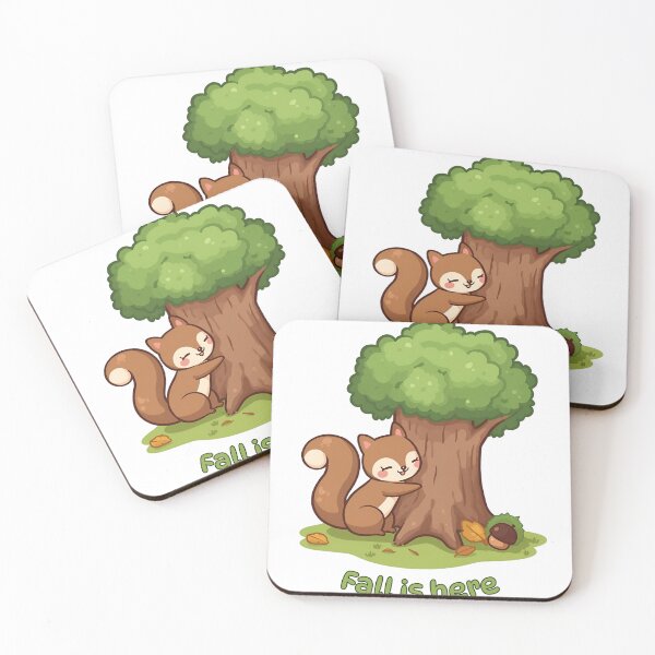 Item preview, Cute Autumn Squirrel with Tree Illustration designed and sold by Pixel--Threads.