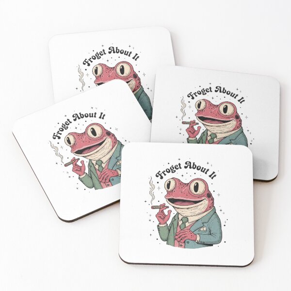 Item preview, Forget about it, frog, punny, gangster, pun, meme, funnyfits70, Humor, Funny, retro, vintages, funny quotes, animal humor, designed and sold by FunnyFits70.