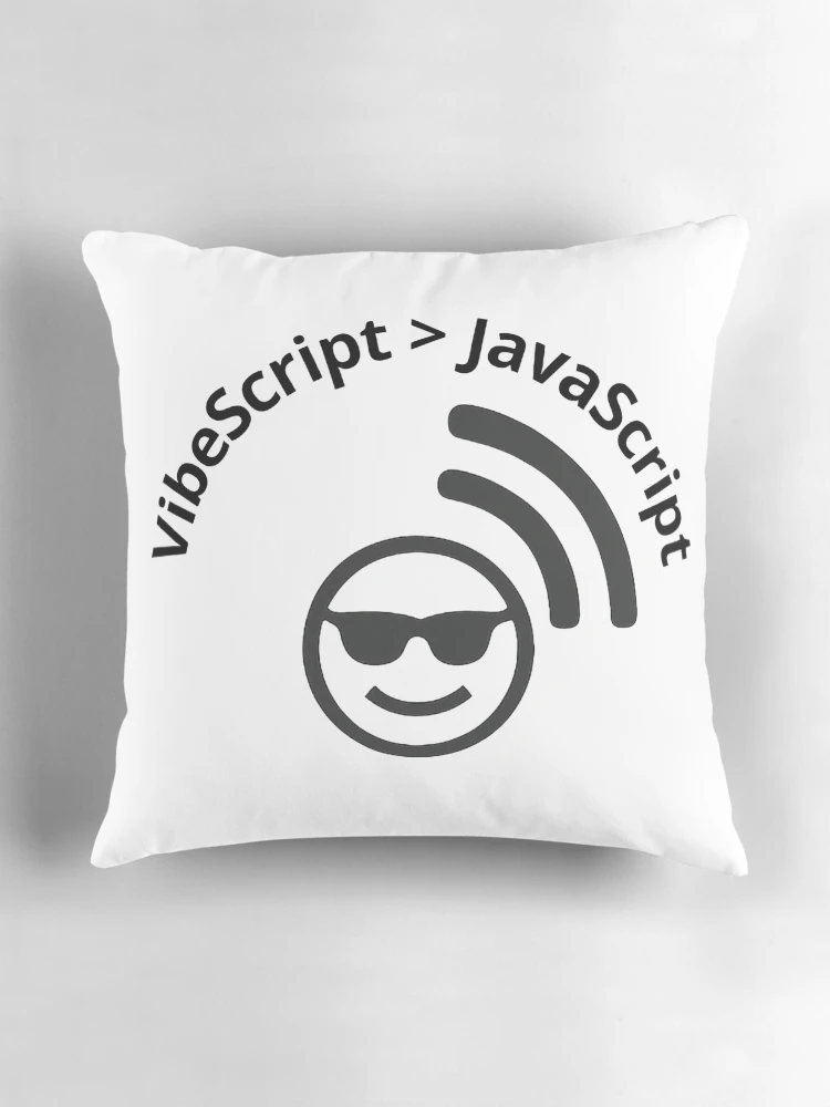 Thumbnail 3 of 4, Pillow, VibeScript > JavaScript designed and sold by Programming Jokes.