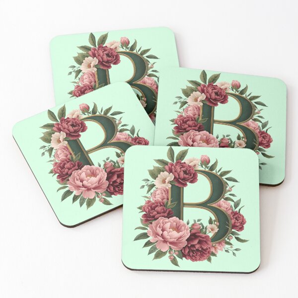 Item preview, Elegant Floral Monogram Letter B – Botanical Peony & Rose Initial Art | Personalized Gift, Feminine Nature Design designed and sold by AmenAlways.