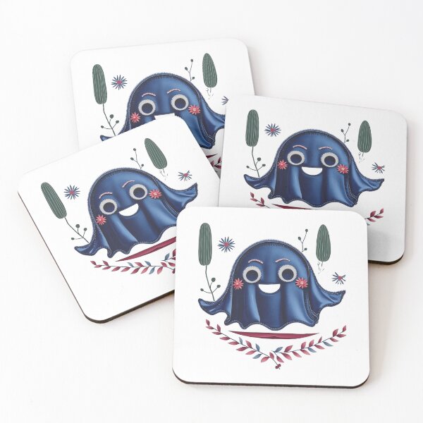 Item preview, Cute Blue Ghost with Flowers Art designed and sold by ArtDesignTp.
