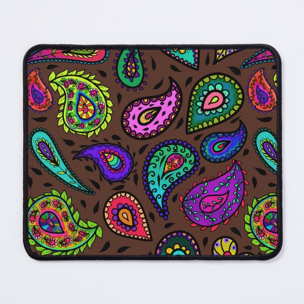 Item preview, Multicolor Paisley on Brown Background Beautiful Repeating Pattern designed and sold by CheriesArt.