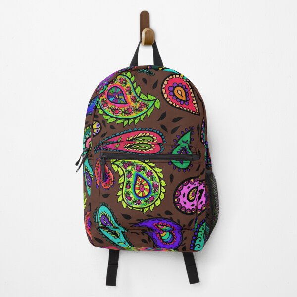 Item preview, Multicolor Paisley on Brown Background Beautiful Repeating Pattern designed and sold by CheriesArt.