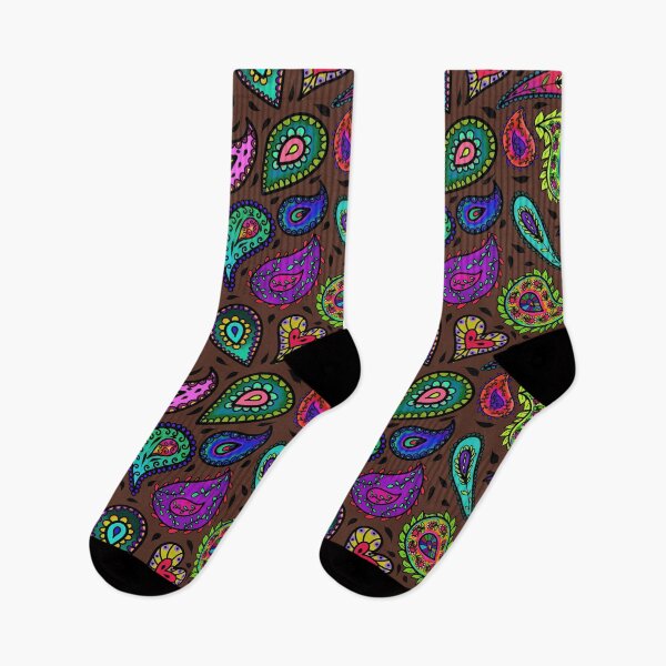 Item preview, Multicolor Paisley on Brown Background Beautiful Repeating Pattern designed and sold by CheriesArt.