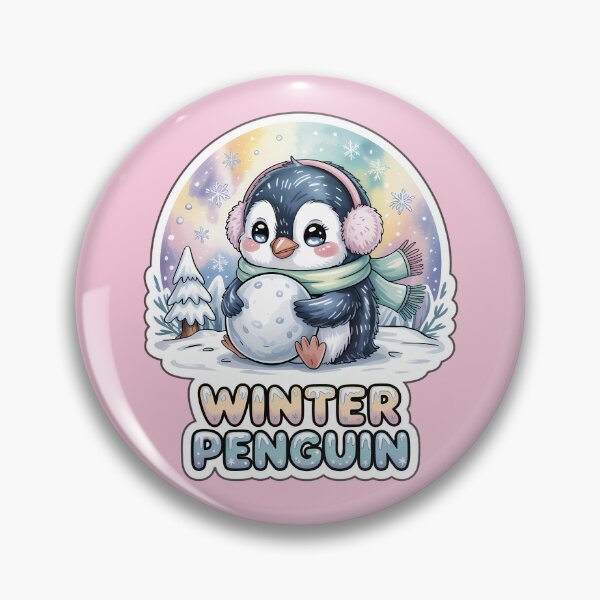 Item preview, Winter Penguin Cute Snowball Sticker – Kawaii Chibi Penguin Winter Wonderland Art designed and sold by Nuist25.