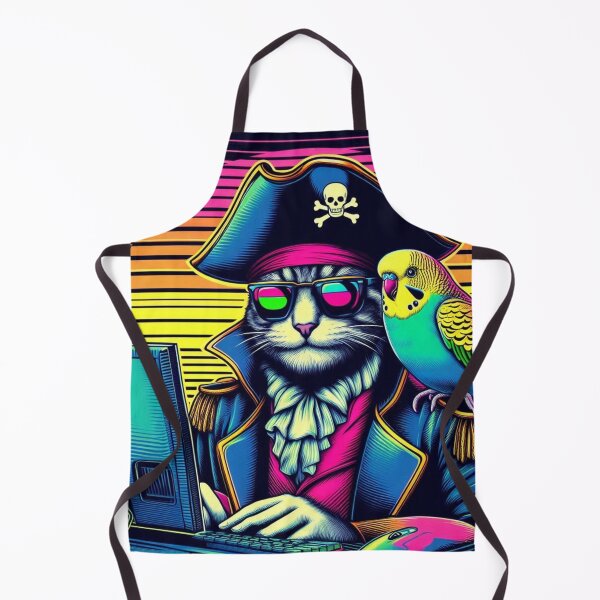 Item preview, pirate cat and parakeet designed and sold by Dogandesighn.