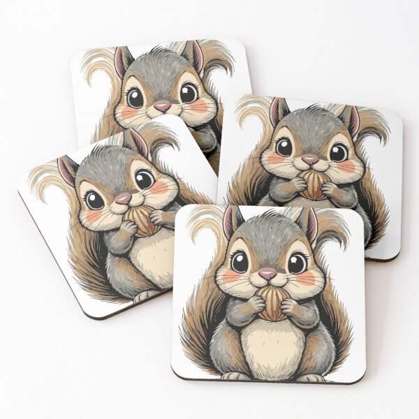 Item preview, Cute Cartoon Squirrel Holding a Nut – High-Quality PNG Illustration designed and sold by Royalsticker.