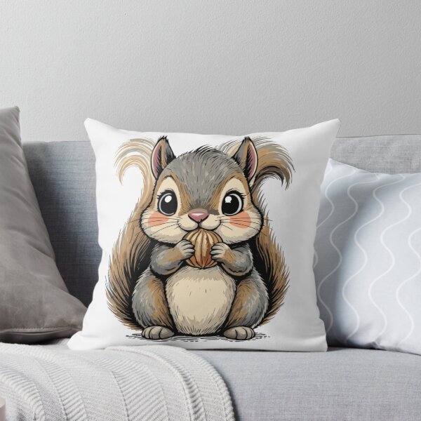 Item preview, Cute Cartoon Squirrel Holding a Nut – High-Quality PNG Illustration designed and sold by Royalsticker.