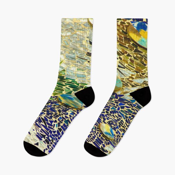 Aperçu de l'œuvre Mosaïque espagnole abstraite bleu-vert créée et vendue par Hena Tayeb.