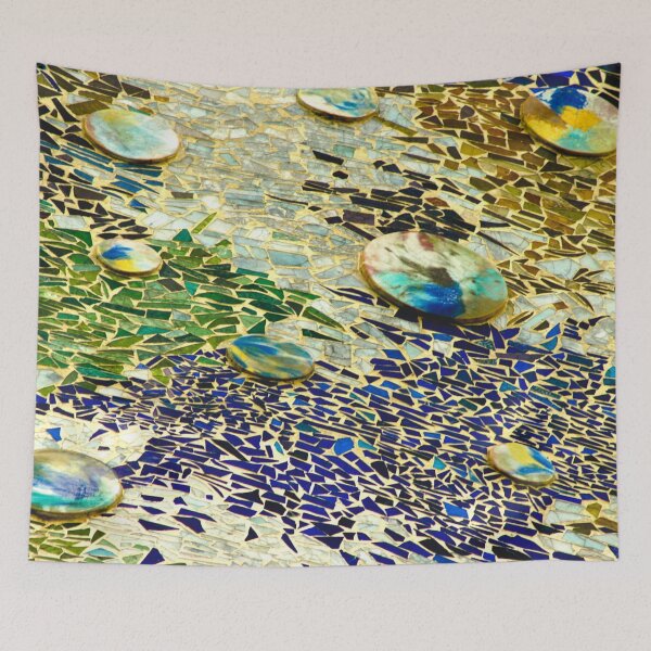 Item preview, Abstract Blue Green Spanish Mosaic  designed and sold by Hena Tayeb.
