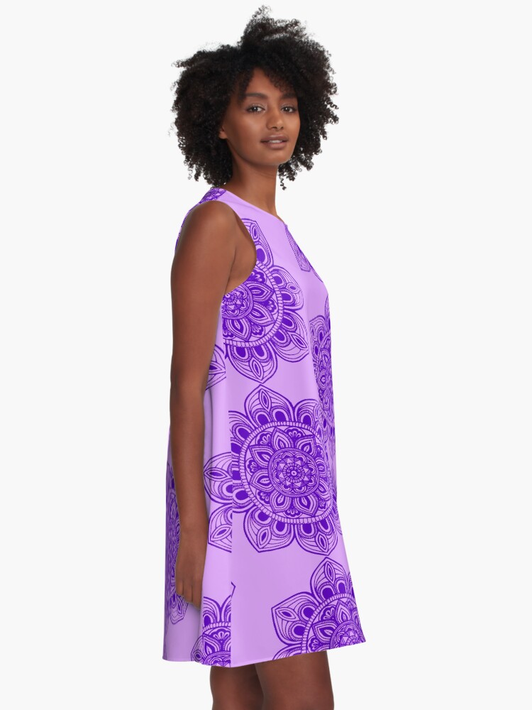 Alternate view of Blue Mural Mandala - Art&Deco By Natasha A-Line Dress