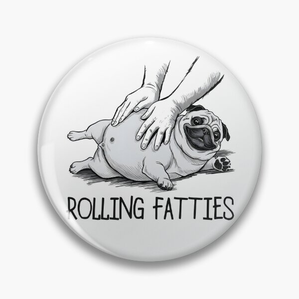 Artikelvorschau, Rolling Fatties Mops Chubby Dog Lover Wortspiel Mama Papa Geschenke entworfen und verkauft von DesignsByAnett.