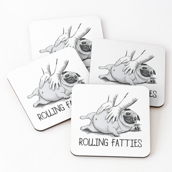 Item preview, Rolling Fatties Pug Chubby Dog Lover Pun Mom Dad Gifts designed and sold by DesignsByAnett.