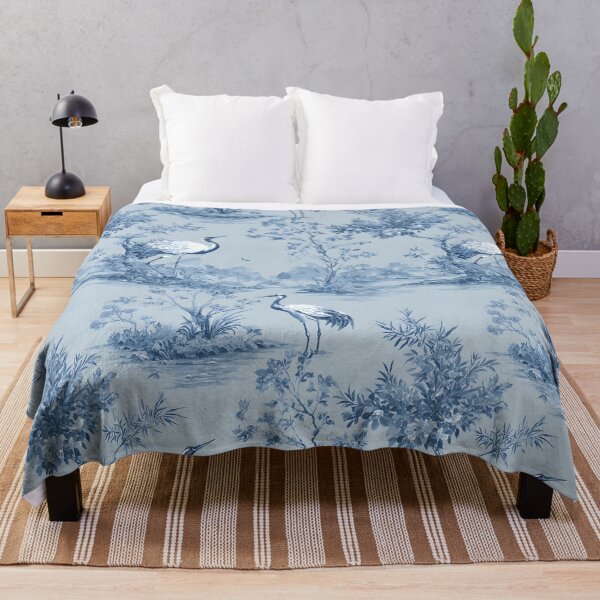 Item preview, Blue crane birds in serene waterscape designed and sold by DaisyDogDesign.