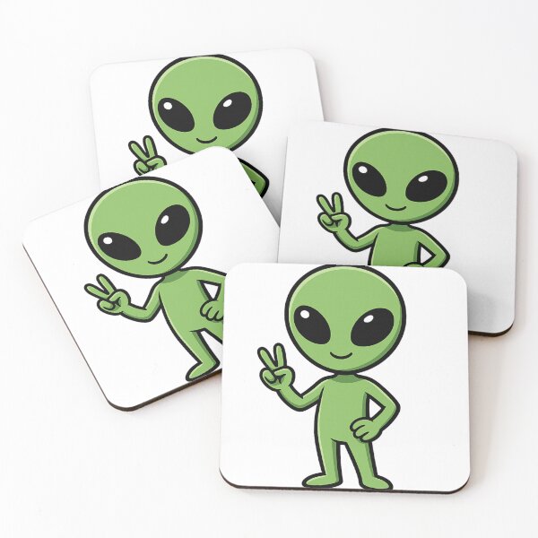Item preview, ? Peaceful Alien – Cute Green Extraterrestrial designed and sold by Byarasstudio.
