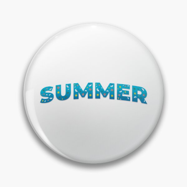 Item preview, Summer Text Art – Blue Typography Filled with Waves, Sun, Grass & Hibiscus designed and sold by Vextura.