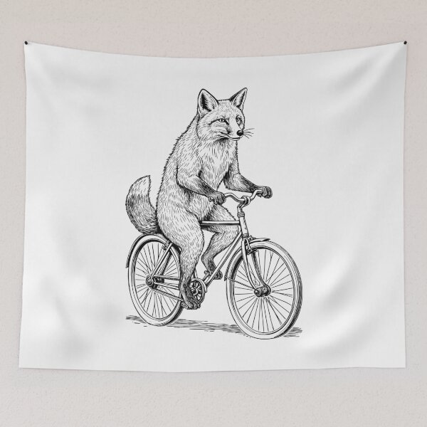 Item preview, Cycling Bicycle Fox Vintage Cyclist Funny Biker Animal designed and sold by GrandeDuc.