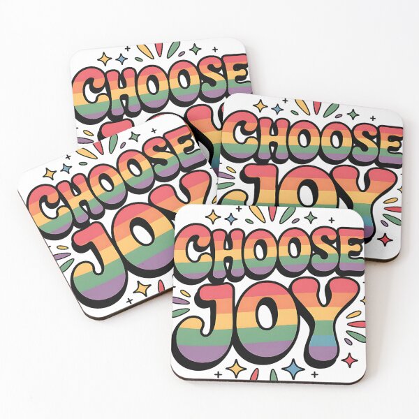 Item preview, Choose Joy Rainbow Retro Typography designed and sold by CraftStudioCo.