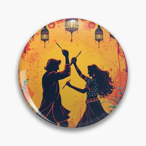 Item preview, Dance to the Rhythm of Navratri | Dandiya Couple Illustration designed and sold by ArtivaNest.