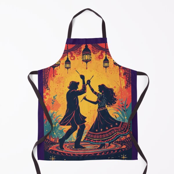 Item preview, Dance to the Rhythm of Navratri | Dandiya Couple Illustration designed and sold by ArtivaNest.